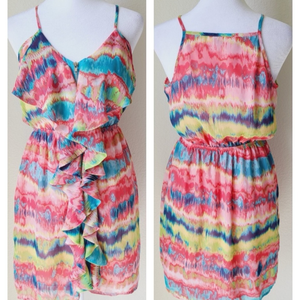Hello Miss Colorful Ruffle Mini Dress